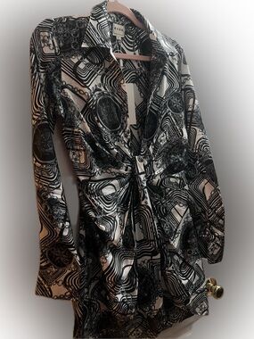 CIEN VINTAGE-INSPIRED GEOMETRIC MINI DRESS